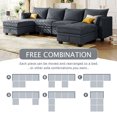thumbnail image 2 of EUROCO 115" Large U/L Shaped Sectional Sofa, 1200LBS 6 Seat Convertible Couch Queen Size Sleeper Bed with Storage Seat and Removable Cushions, Modular Sofa with 2 Stools, Dark Gray, 2 of 9