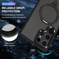 thumbnail image 3 of For Samsung Galaxy S25 Ultra Case, Compatible with Magsafe 360 Rotating Kickstand Shockproof Bumper Matte Design Back Cover Case for Samsung Galaxy S25 Ultra, Black, 3 of 6