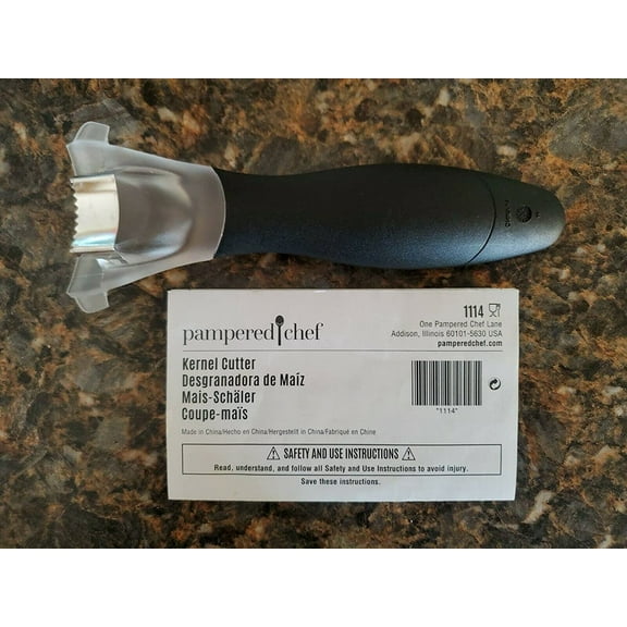 Pampered Chef Corn Kernel Cutter - Corn Peeler Thresher Stripper with Large Ergonomic Handle #1114
