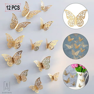  Kigley 40 Pcs Gold Bouquet Accessory Set 4 Pcs Gold Crown  Topper and 36 Pcs 3D Gold Butterfly Decorations for Flower Arrangements,  Wedding, Birthday Baby Shower Party, Afternoon Tea Cake Decorating 