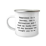 Love Wife, Happiness is a journey, not a destination and I thank my lucky stars, Cool Valentine's Day 12oz Camper Mug For Wife