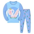 thumbnail image 2 of Baby Boy Outfits Girls Long Sleeve Cartoon Print Cotton Sleepwear Tops Pants Set Boys Pajamas Blue 8 Years-9 Years, 2 of 4