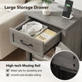 thumbnail image 5 of LEDREM Set of 2 Farmhouse Nightstands with Charging Station, Side Tables with Drawer and Open Shelf for Bedroom, Misty Gray, 5 of 6