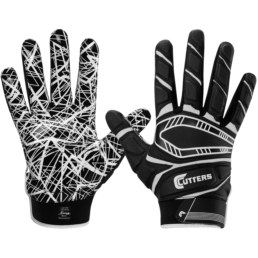 Flexible TPR Impact Protection Back of Hand Glove Adult and Youth Sizes Seibertron Lineman 2.0 Padded Palm Football Receiver Gloves 