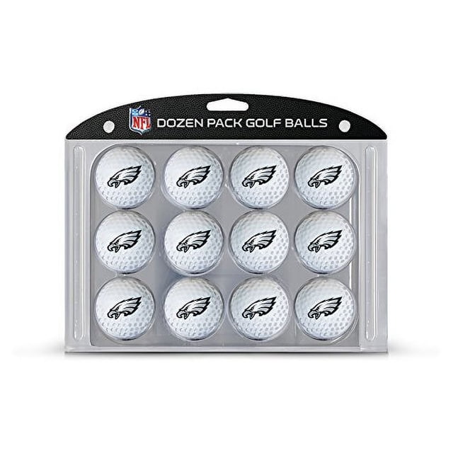 Bolas de golf de tamaño reglamentario de Team Golf 32203 NFL Philadelphia Eagles, 12 unidades, 12 Pack, impresión duradera a todo color del equipo