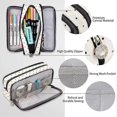thumbnail image 2 of Large Pencil Case Big Capacity 3 Compartments Canvas Pencil Pouch for Teen Boys Girls School Student, 2 of 5