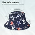 thumbnail image 3 of Yiaed Watercolor Stars Print Reflective Stripe Bucket Hat Unisex Funny Outdoor Fisherman Cap Beach Sun Hat, 3 of 5