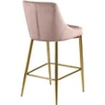 thumbnail image 4 of Karina Pink Velvet Stool, Set of 2-Color:Pink Velvet,Finish:Gold,Style:Contemporary, 4 of 5