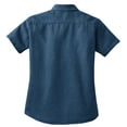 thumbnail image 2 of Gravity Threads Womens Short-Sleeve Value Denim Shirt - Ink Blue - 2X-Large, 2 of 2