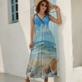 thumbnail image 2 of Beach Seashell Starfish Pattern Design Sleeveless Dress Summer Clothes for Women Women's Clothing 2025, 2 of 7