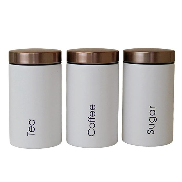 Botes de Almacenamiento de Cocina Sunnimix Juego de 3 Piezas para Azúcar Café Té Blanco