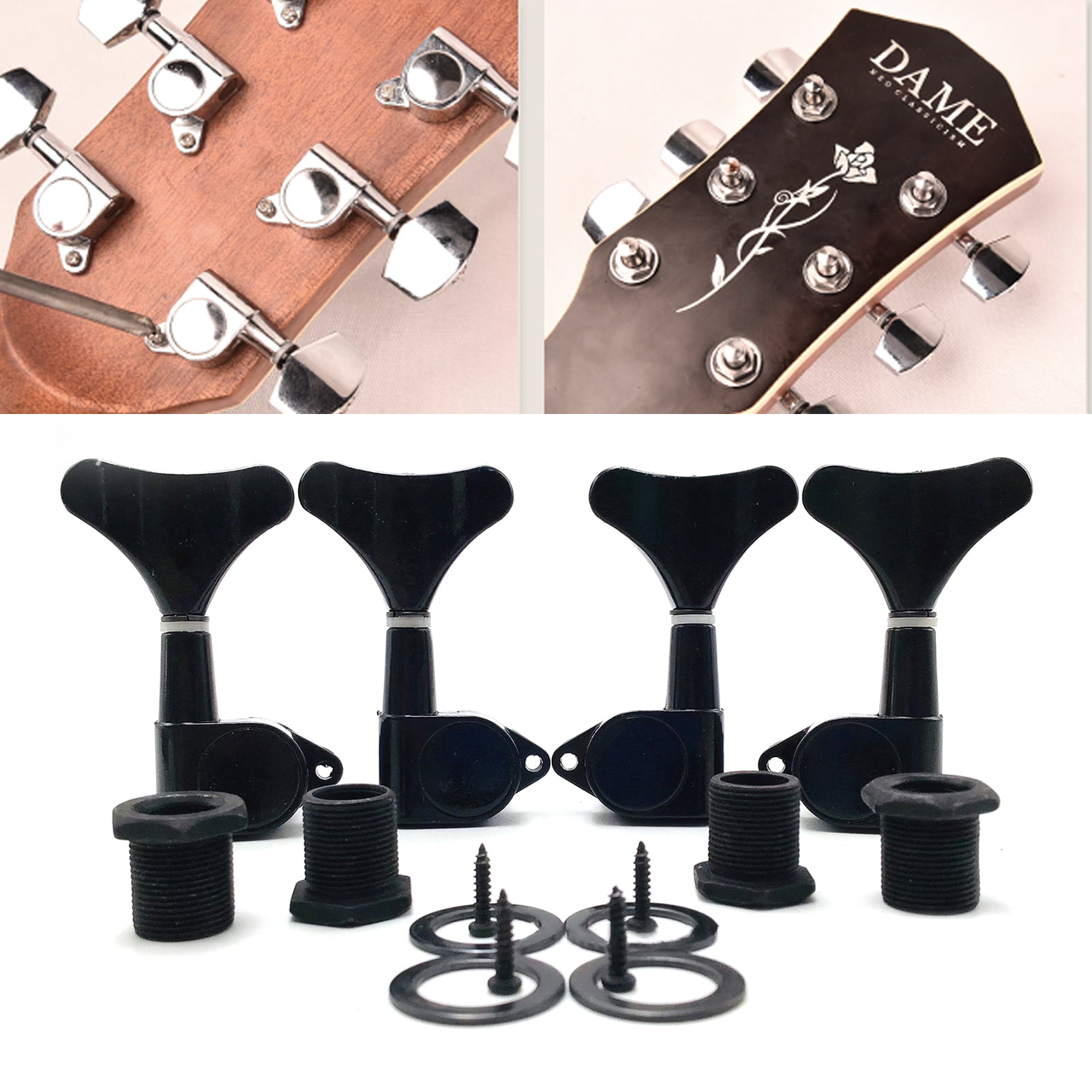 #5 Guitar Tuning Buttons Brown 6Pcs Guitar Tuning Peg Caps Tuners Machine Head Replacement Tuner Buttons Knobs Set for Guitar Accessory 