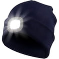 thumbnail image 2 of Morttic LED Beanie Hat with Light, Rechargeable Headlamp Cap, Unisex Winter Warm Knitted Hats, Headlight Flashlight for Running Hiking Camping,Tech Gifts for Men Women (Navy Blue), 2 of 10