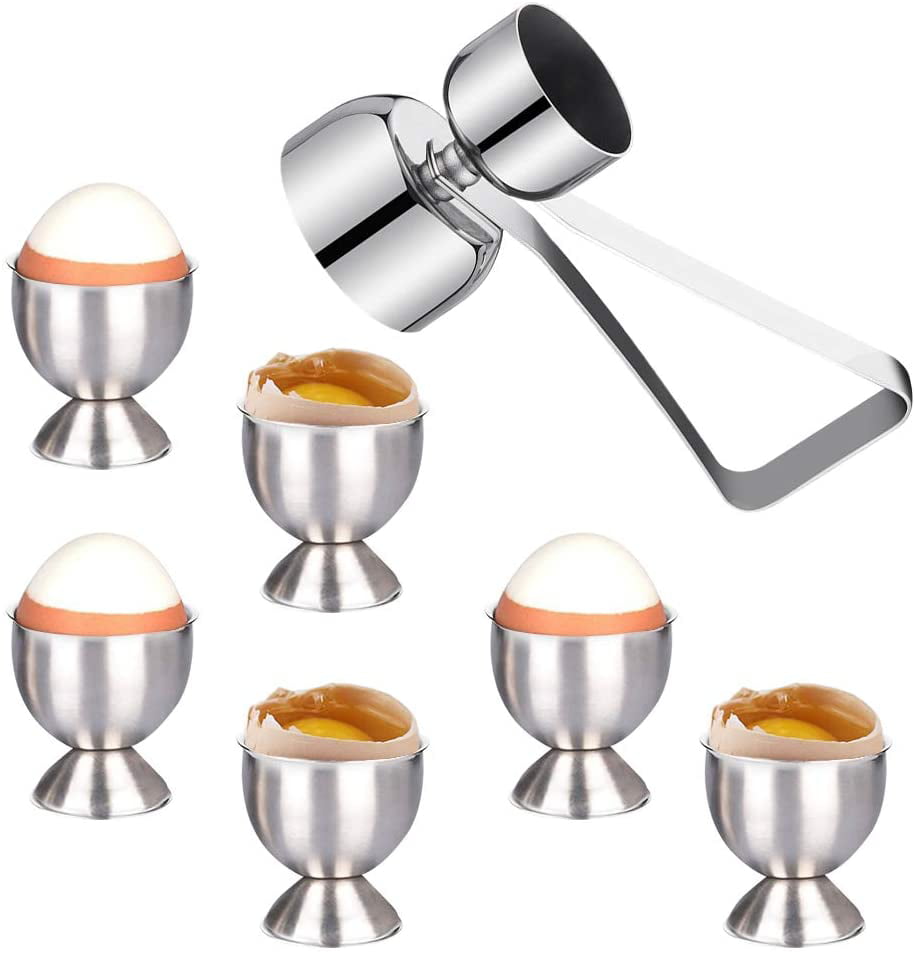 Rose Gold Silver Gold Dzmuero Egg Cup Egg Holder Spring Wire Egg Egg Cup Stainless Steel Egg Holder Boiled Egg Stand for Home Kitchen 6 Pcs