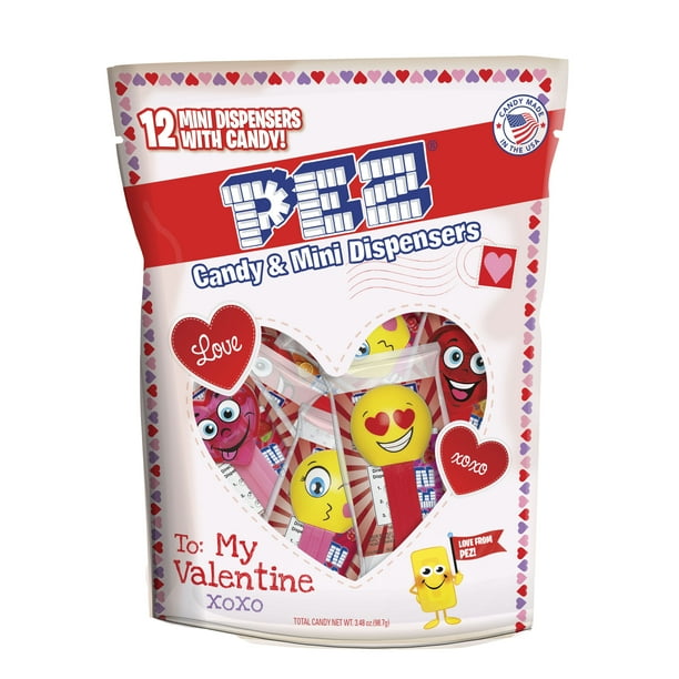PEZ Candy Valentines Party Bag with 12 Individually Wrapped Candy