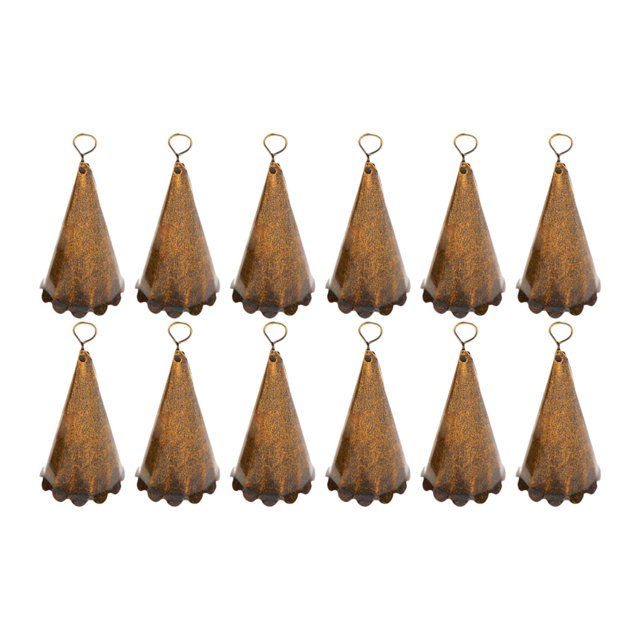 12 piezas de adornos de campana de Navidad, decoración para árbol de Navidad, bricolaje, pequeño colgante, campanas de bruja con Bronce