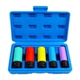 thumbnail image 1 of Juego de 5 vasos genéricos para tuercas de rueda de 1/2 pulgada, juego de vasos de impacto, protector de rueda fácil de usar, juego de extractor de Caja de almacenamiento azul, 1 of 8