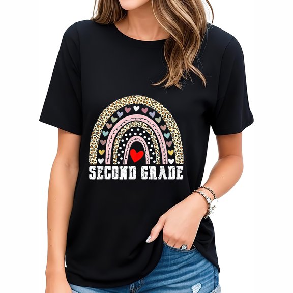 Second Grade Rainbow Girls Teacher Team 2nd Grade Charming Women's T-Shirt - Graphic Tee
