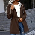thumbnail image 2 of Busydd Womens Rain Jacket Casual Solid Color Long Sleeve Rain Coat Trendy Adjustable Waist Full Zip Button Waterproof Windbreaker Jacket with Pockets 2XL, 2 of 8