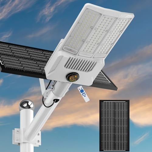 20000W Solar Street Light,200000LM 6500K Solar Street Lights Outdoor, Dusk to Dawn Solar Outdoor Lighting with Motion Sensor, IP67 Solar Parking Lot Lights, Suitable for Yard, Parking Lot