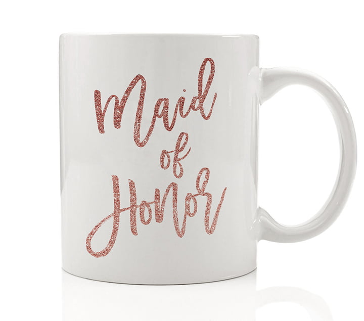 Matron of Honor Coffee Mug Wedding Bridal Party Bride Proposal Will You Be My Matron of Honor Asking Married Sister Best Friend Girlfriend Gift Bachelorette Party Favor 11 oz Ceramic Cup DM0025 