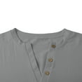 thumbnail image 3 of Oplxuo Womens Long Sleeve Tops V Neck Loose Fit Business Casual Button Basic Shirts Fall Fashion Solid Color Comfy Tunic, 3 of 6