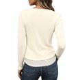 thumbnail image 3 of WERYOUNG Lace Layered T Shirts For Women Long Sleeve Casual Pullover Tee Outdoor Activities Stylish Top L, 3 of 7