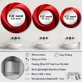 thumbnail image 4 of Designart "Vortex Of Red Perpetual Pulse" Abstract Spirals Round Mirror Wall Decor Modern - Large Red Round Office Mirror - Round Mirror - 23" x 23", 4 of 6