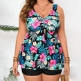 thumbnail image 3 of Summersalt swimsuits for women Plus Size Floral Print Tankini Swimsuit With Skirt Two Piece Bikini For Swimming And Beach Swim Dress Bathing Suits for Women Womens Bathing Suit Size 20 Womens Swimmin, 3 of 5