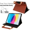 thumbnail image 2 of TECH CIRCLE Case for iPad Air/Pro 10.5", iPad 9th/8th/7th Gen Smart Folio Case 10.2" with Handle/Zipper Pocket, Auto Sleep Wake, Magnetic Closure, PU Leather Protective Fold Stand Cover, Brown, 2 of 7