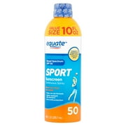 Equate Sport Broad Spectrum Sunscreen Continuous Spray Value Size, SPF 50, 10 fl oz