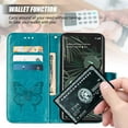 thumbnail image 5 of Pixel 6 Pro Wallet Case,Embossed Butterfly PU Leather Credit Card Holder Slots Full Body Protection Kickstand Flip Folio Shockproof TPU Phone Cover For Google Pixel 6 Pro,Blue, 5 of 6