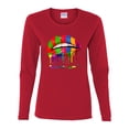 thumbnail image 2 of Wild Bobby, Colorful Painted Lip, Streetwear, Women Graphic Long Sleeve Tee, Red, XX-Large, 2 of 5