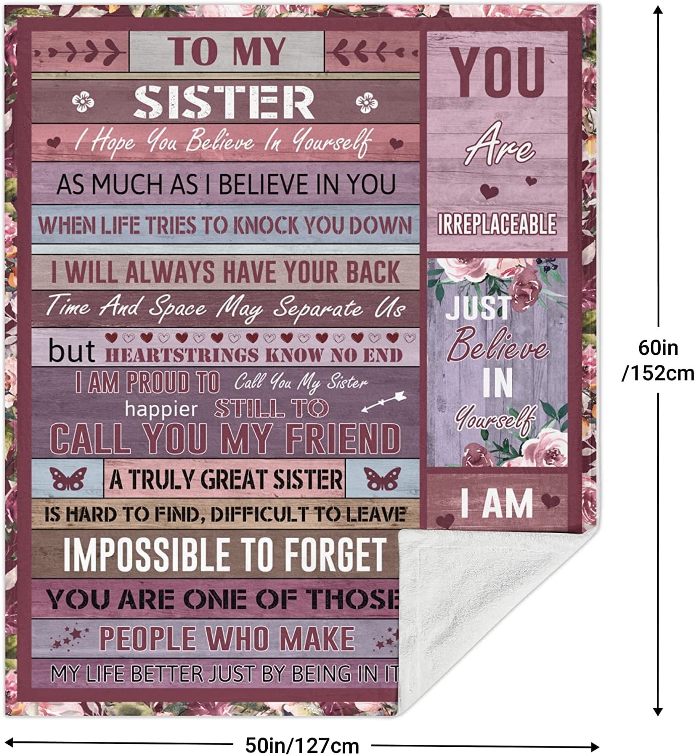 Sister Gifts for Women, Sister Birthday Gift Ideas, Birthday Gifts for Sister, Gifts for Sisters from Sisters, Sisters Gift from Sister, Gift for Sister Adult, Best Sister Ever Gifts Blanket 60X50in