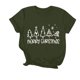 thumbnail image 1 of Navidad Mujeres Tops, Cuello Redondo Manga Corta Impresa Camiseta, Vintage Holiday Humor Tee Top, 1 of 7