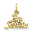 thumbnail image 1 of 10k Talking - I Love Music Charm in 10k Yellow Gold, 1 of 3