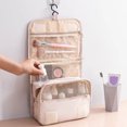 thumbnail image 3 of Cosmetic Bag Multi Interior Pocket Solid Color Large Capacity Waterproof Toiletry Bag for Outdoor, 3 of 7