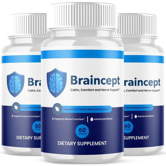 Braincept Advanced Formula Brain Support Pills Maximum Strength Supplement 180 Capsules