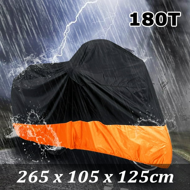 180T Standard Outdoor Motorcycle Cover Waterproof Motorbike AllWeather