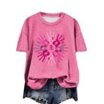 thumbnail image 4 of Puntoco Blusas casuales de moda para mujer, camisetas estampadas con cuello redondo, blusas de manga corta, 4 of 4