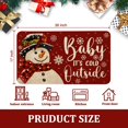 thumbnail image 3 of Winter Christmas Front Door Mat Outdoor Decor, Snowman Christmas Welcome Mat Doormat Outdoor Rug, Holiday Christmas Door Mats Outside, Red, 17" x 30", 3 of 6