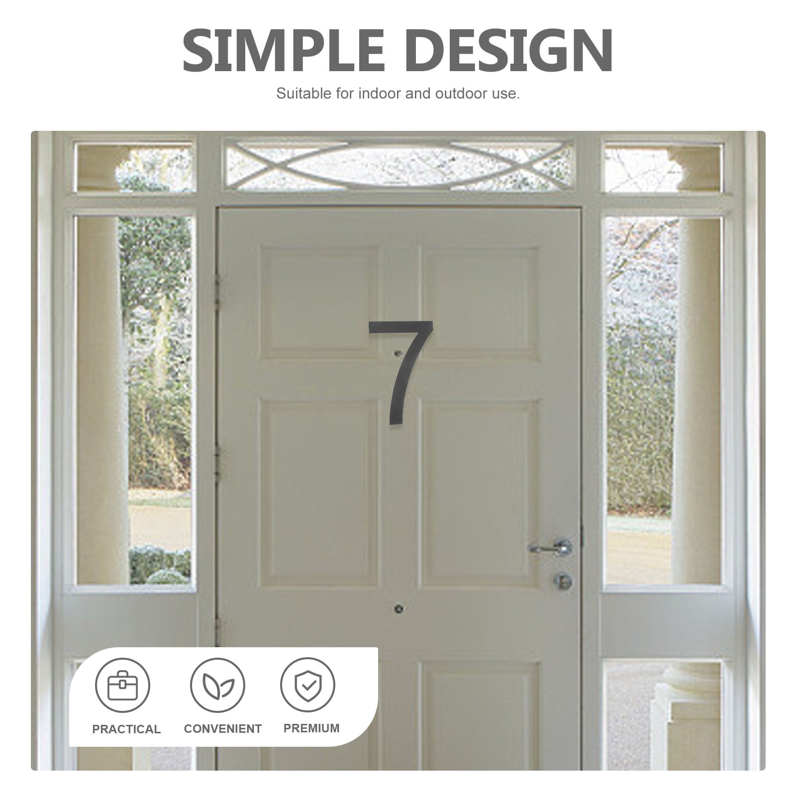 EXHUMKY BERTDOMD Black Stainless Steel Modern House Address Number Sign Plate with Easy Installation