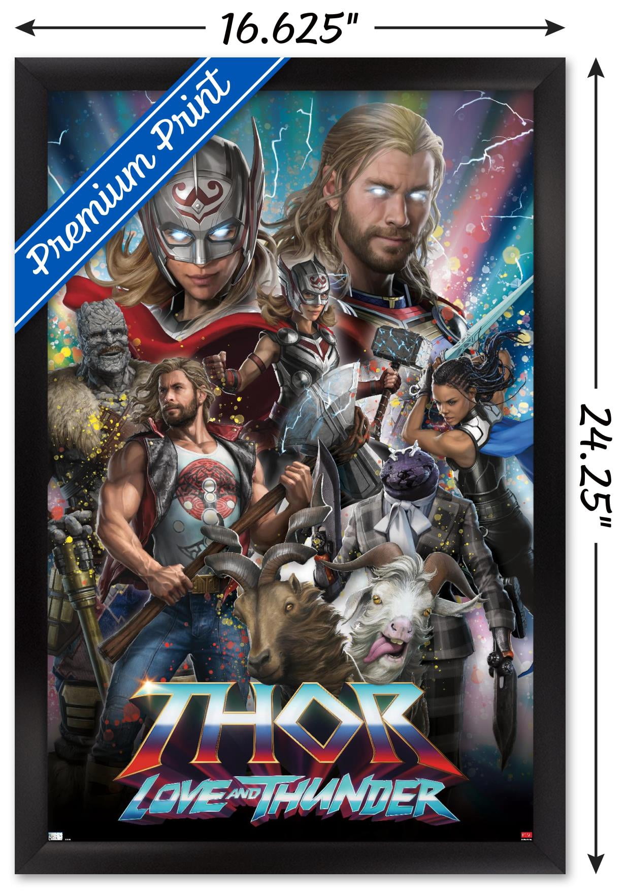 Marvel Thor: Love and Thunder - Amazing Wall Poster, 14.725" x 22.375" Framed