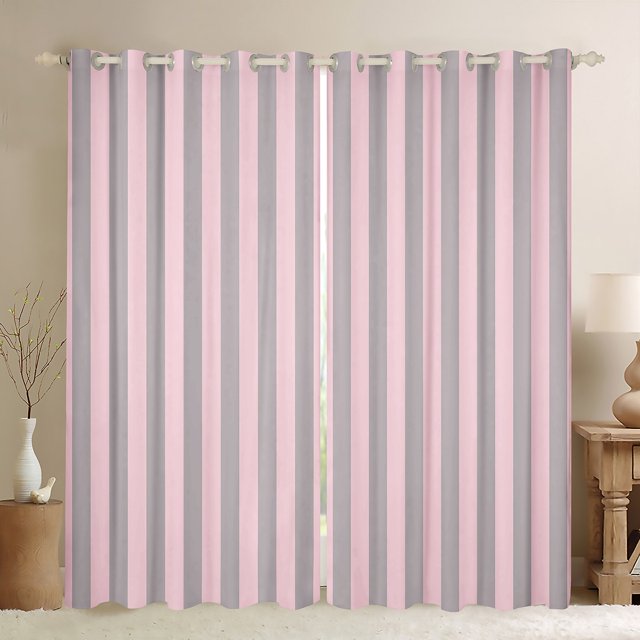 Erosebridal Stripes Ombre Curtains for Living Room, Abstract 30%-50% Blackout Curtains Set of 2 (52x84), Modern Geometric Curtains and Drapes (52x84), Window Drapes Room Decorative
