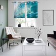 thumbnail image 3 of Teal Blue Coastal Wave Kitchen Curtains Window Panels, Modern Summer Ocean Beach Sea Insulated Window Treatment Curtain, Grommet Curtains for Bedroom/Living Room/Bathroom, 2 Piece 27.5"Wx39"L, 3 of 8