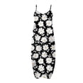 thumbnail image 4 of Lenago Robes pour Femmes Grande Taille Mode pour Femmes à Bretelles Taille Mi-Haute Col en V Sans Manches à Rayures Imprimé Floral Coupe Ajustée Robe Longue de Plage Robes d'Été de Plage en Liquidation, 4 of 5