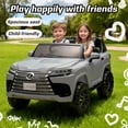 thumbnail image 4 of Xuanlur 24V 7AH Ride on Toys for Big Kids, Licensed LEXUS LX600 2 Seater 110W Motor Ride on Cars w/Remote Control, 4-Wheel Suspension, LED, Music, Power Display, Electric Car for Boys Girls, Gray, 4 of 7