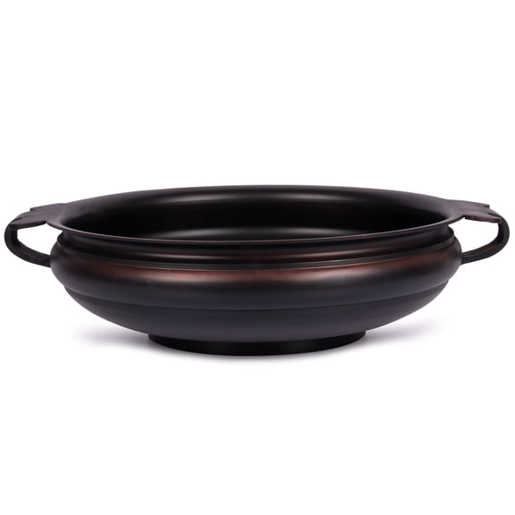 Koyal Wholesale Large Urli Bowl, 17.5 inch D, Bronze Finish, Floating Candle Bowl Centerpiece Vase, Handcrafted