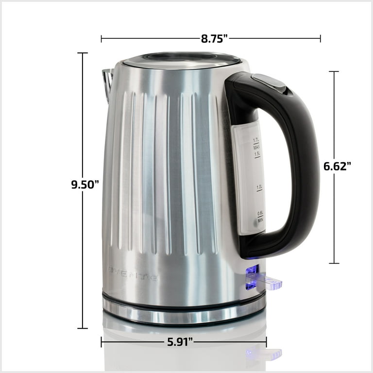 Electric Tea Kettle Stainless Steel 1.7 Liter Instant Hot Water Boiler  Heater