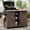 Dark Brown, variant on Bellemave 78.3" Outdoor Kitchen Island, Wooden Grill Cart with Foldable Table, Trash Can Storage & Stainless Steel Top, Outdoor Bar Cart for Pizza Oven, Lawn & Garden, Black